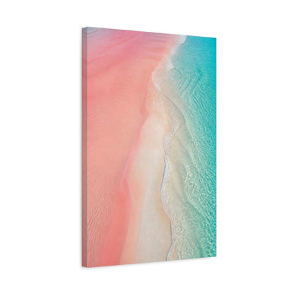 Side Mockup 3. Pink Coastal Sandbar shown as canvas print