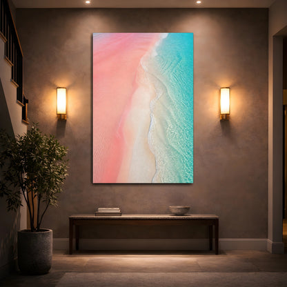 Mockup 2. Pink Coastal Sandbar shown as canvas print
