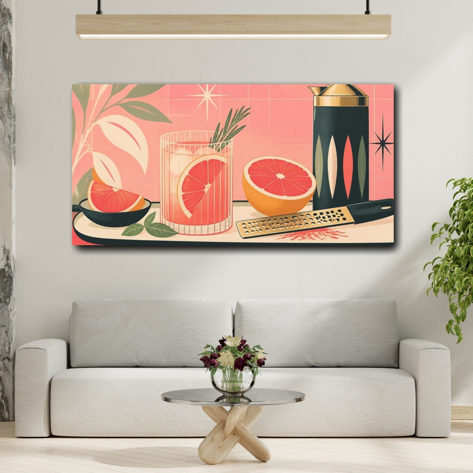Mockup 2. Pink Grapefruit Cocktail shown as canvas print