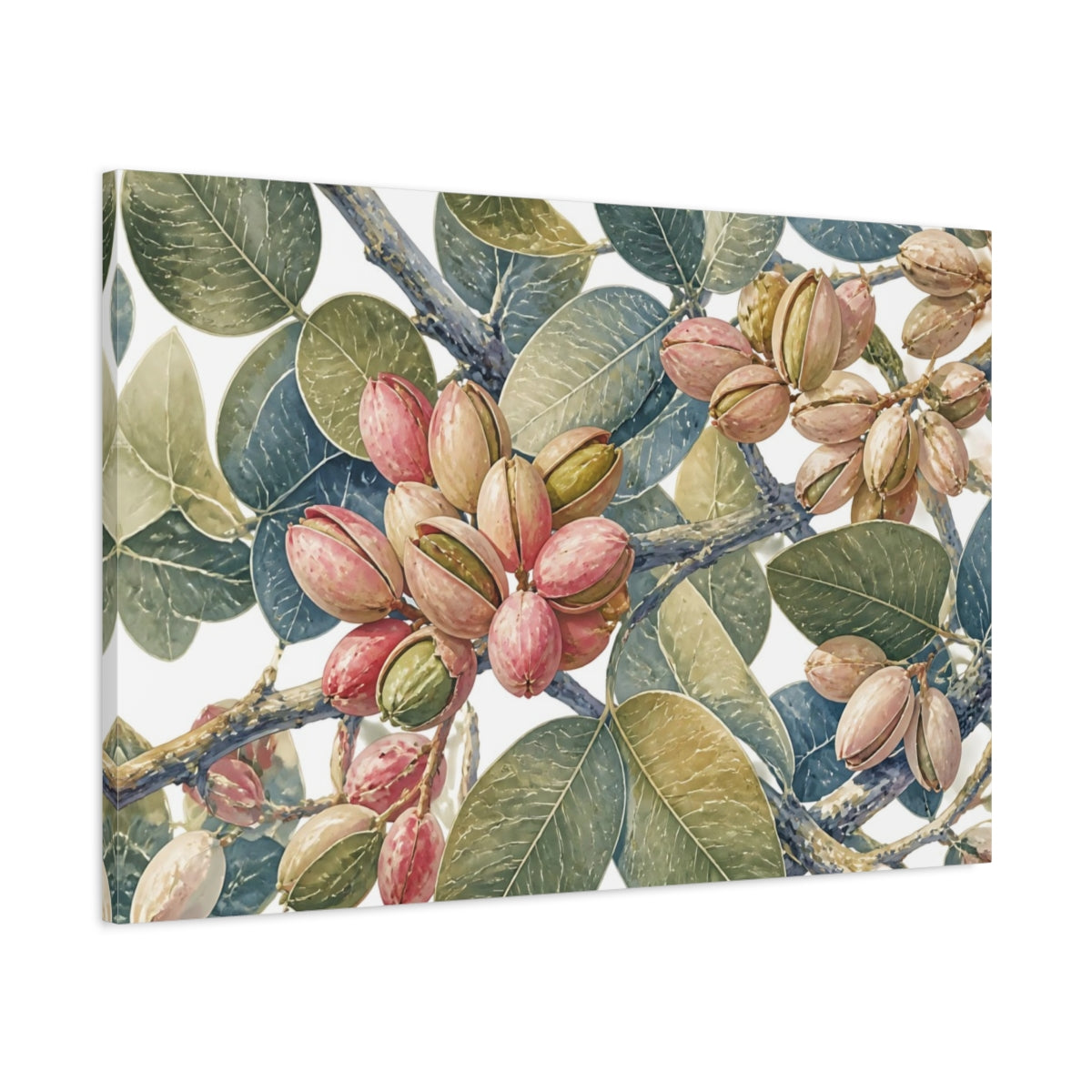Main Mockup. Pistachio Branches shown as canvas print