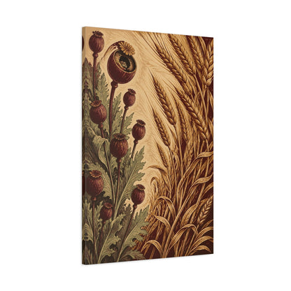 Main Mockup. Poppy Pods And Wheat shown as canvas print