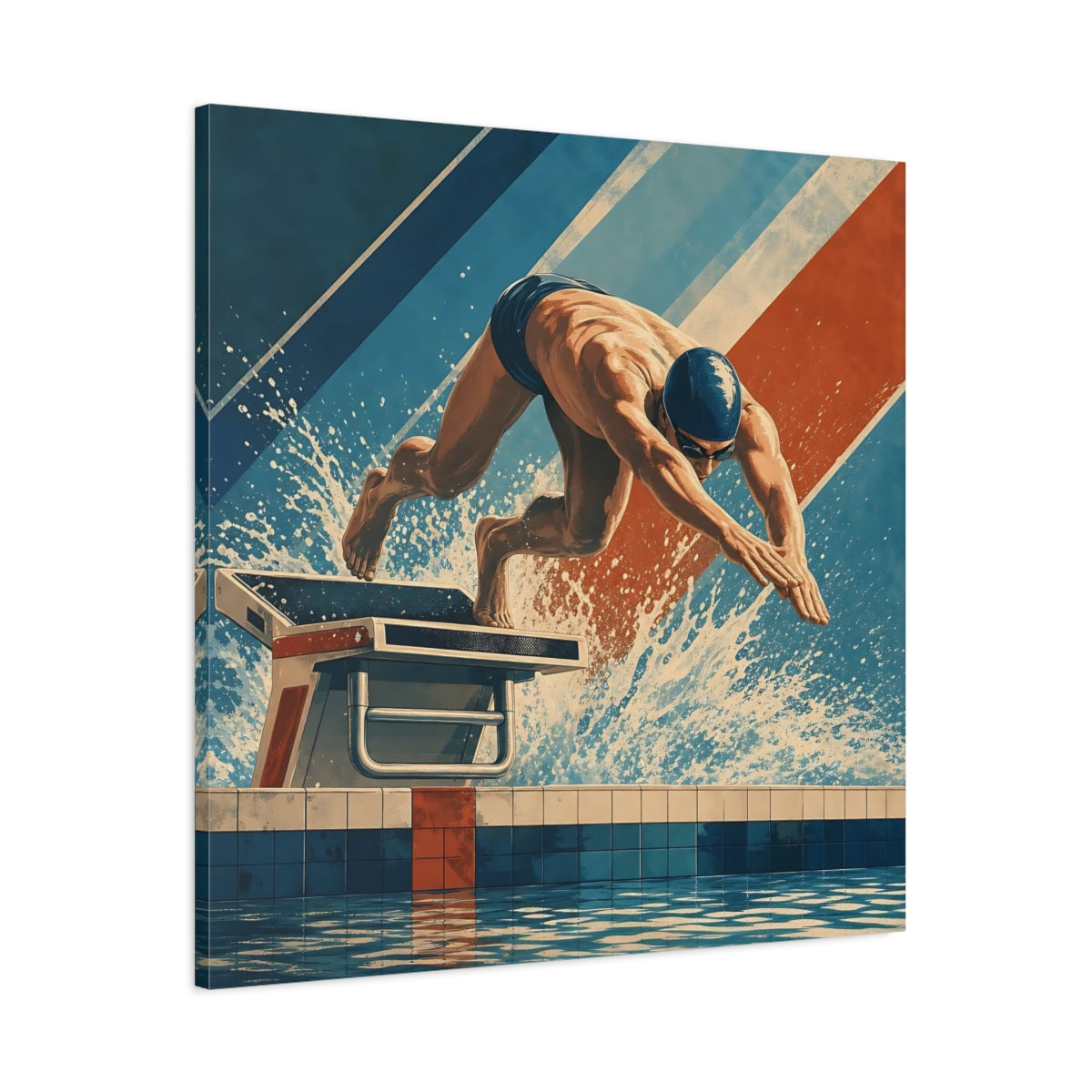 Main Mockup. Power Dive shown as canvas print