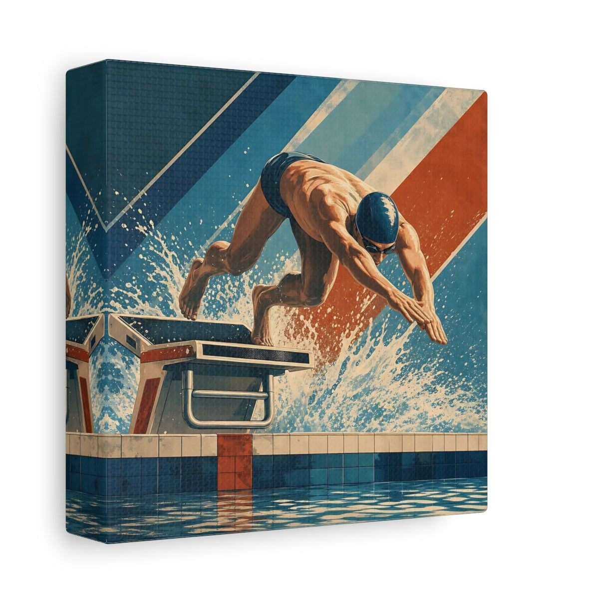 Side Mockup 2. Power Dive shown as canvas print
