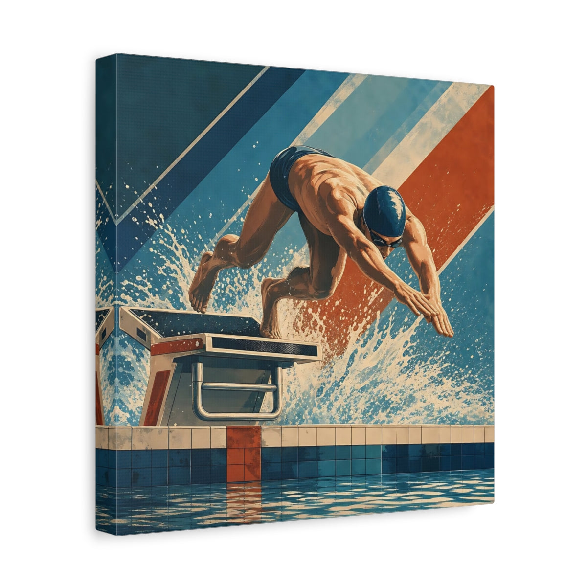 Side Mockup 8. Power Dive shown as canvas print