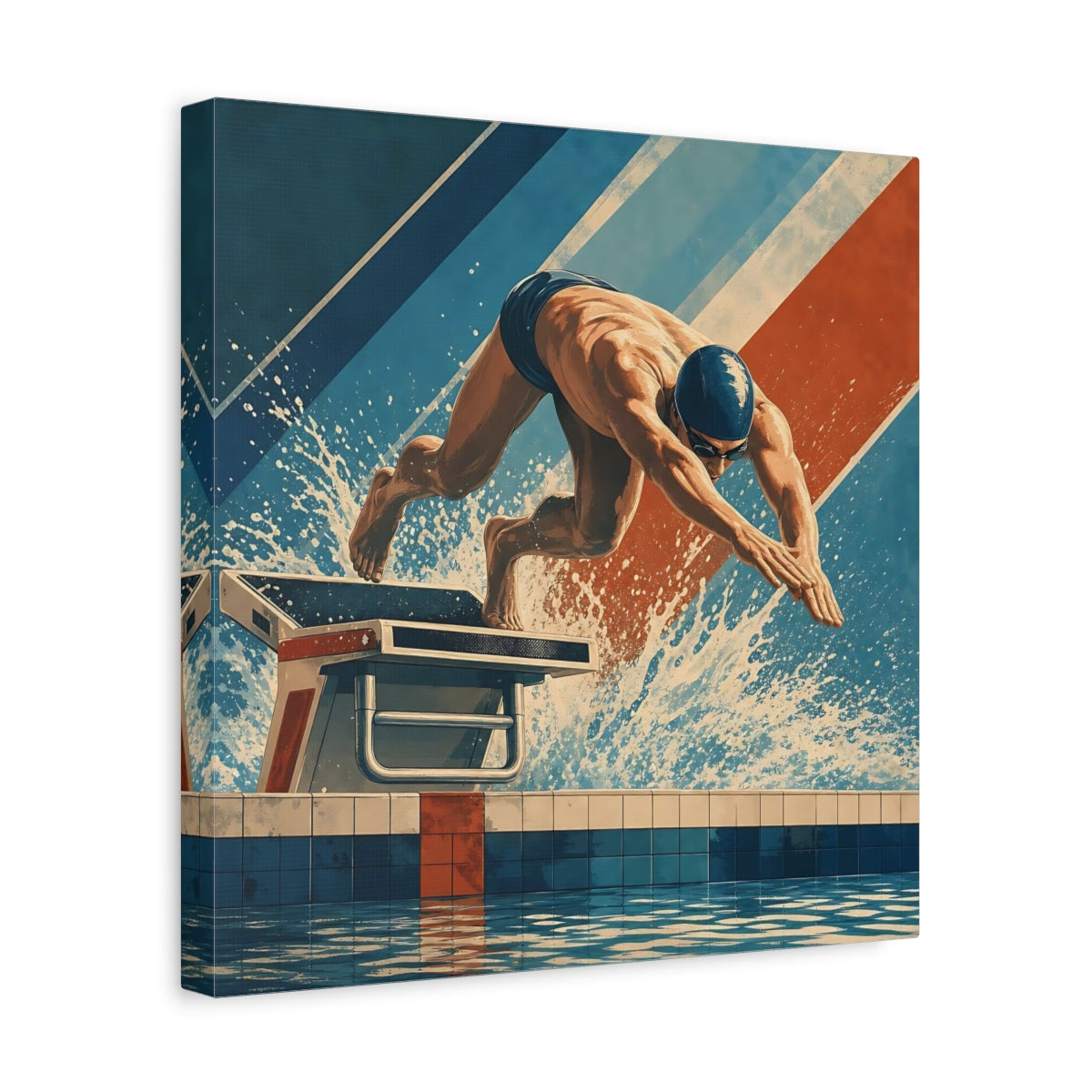 Side Mockup 7. Power Dive shown as canvas print