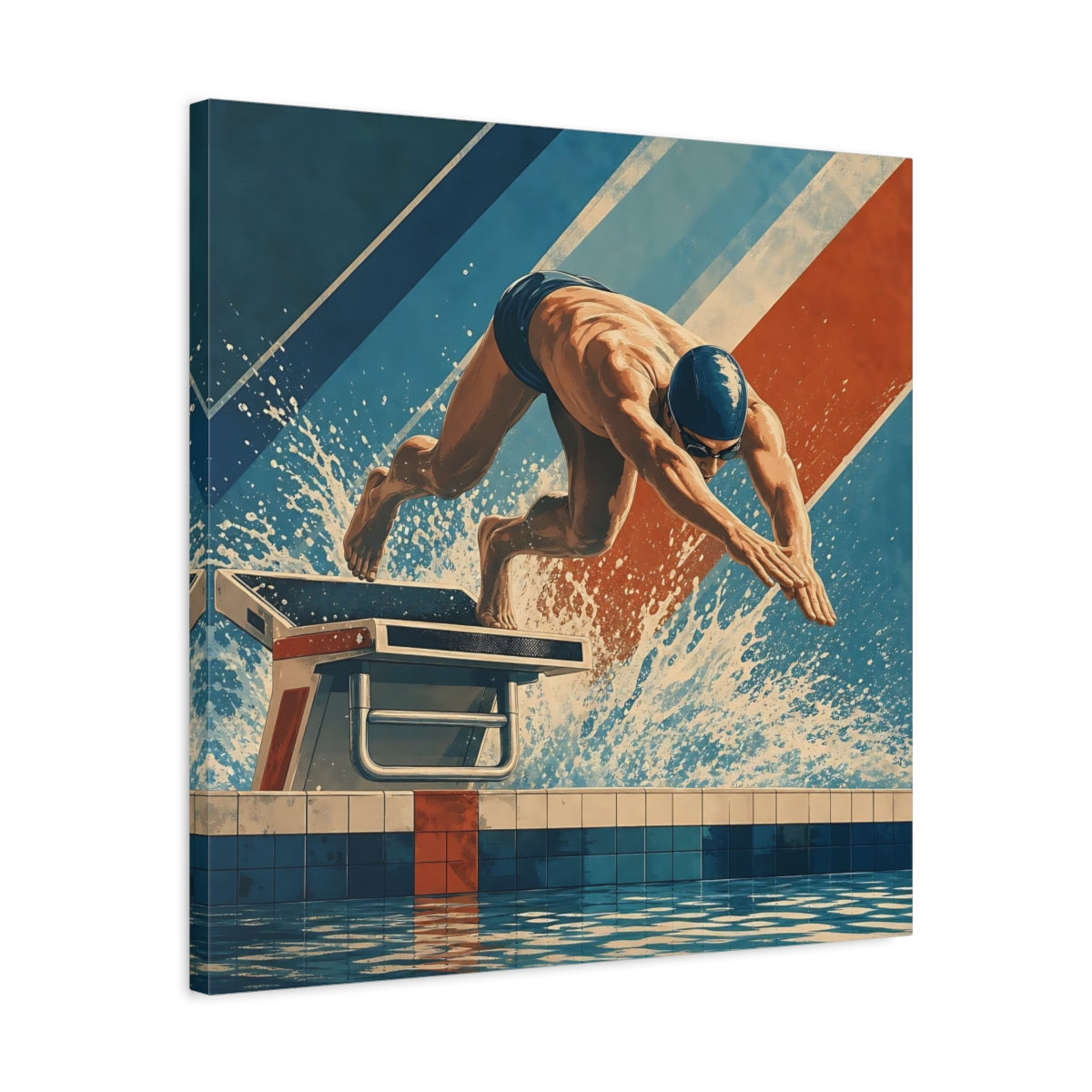Side Mockup 4. Power Dive shown as canvas print
