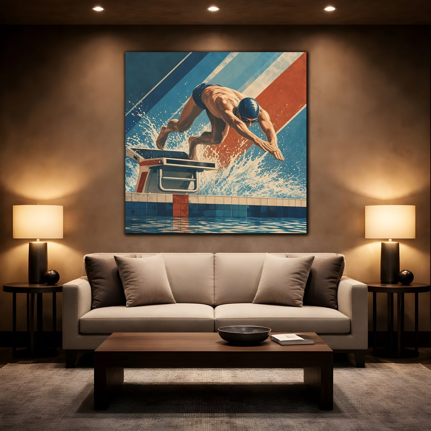 Mockup 2. Power Dive shown as canvas print