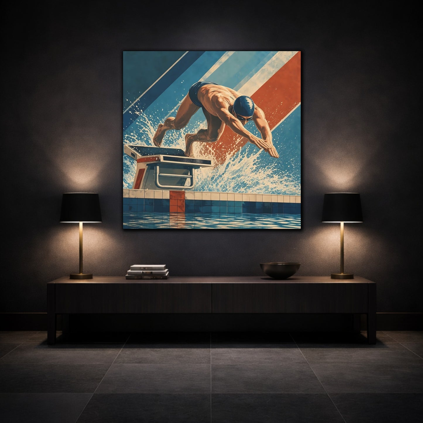 Mockup 3. Power Dive shown as canvas print