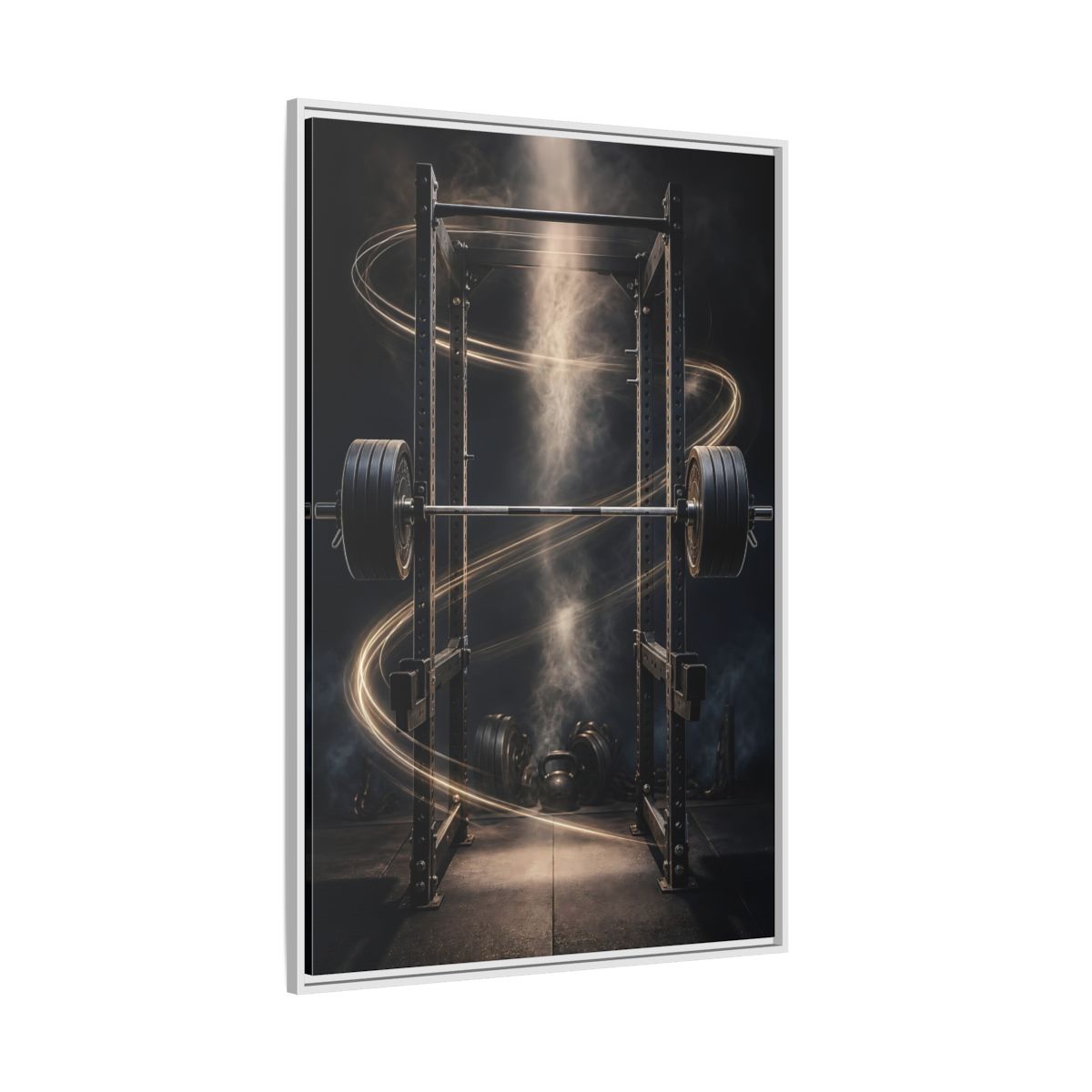Side Mockup 7. Power Rack Momentum shown as framed canvas print