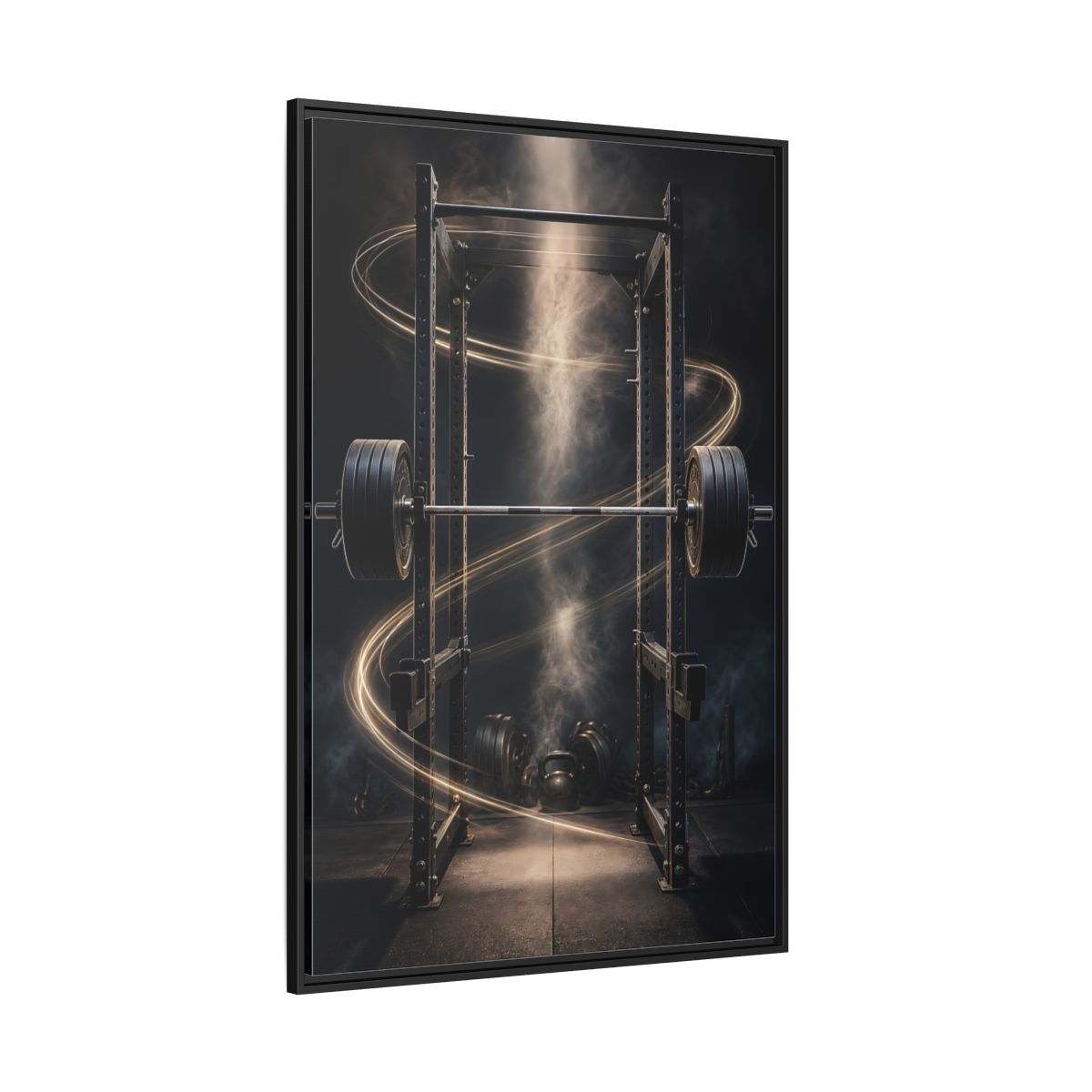 Side Mockup 12. Power Rack Momentum shown as framed canvas print
