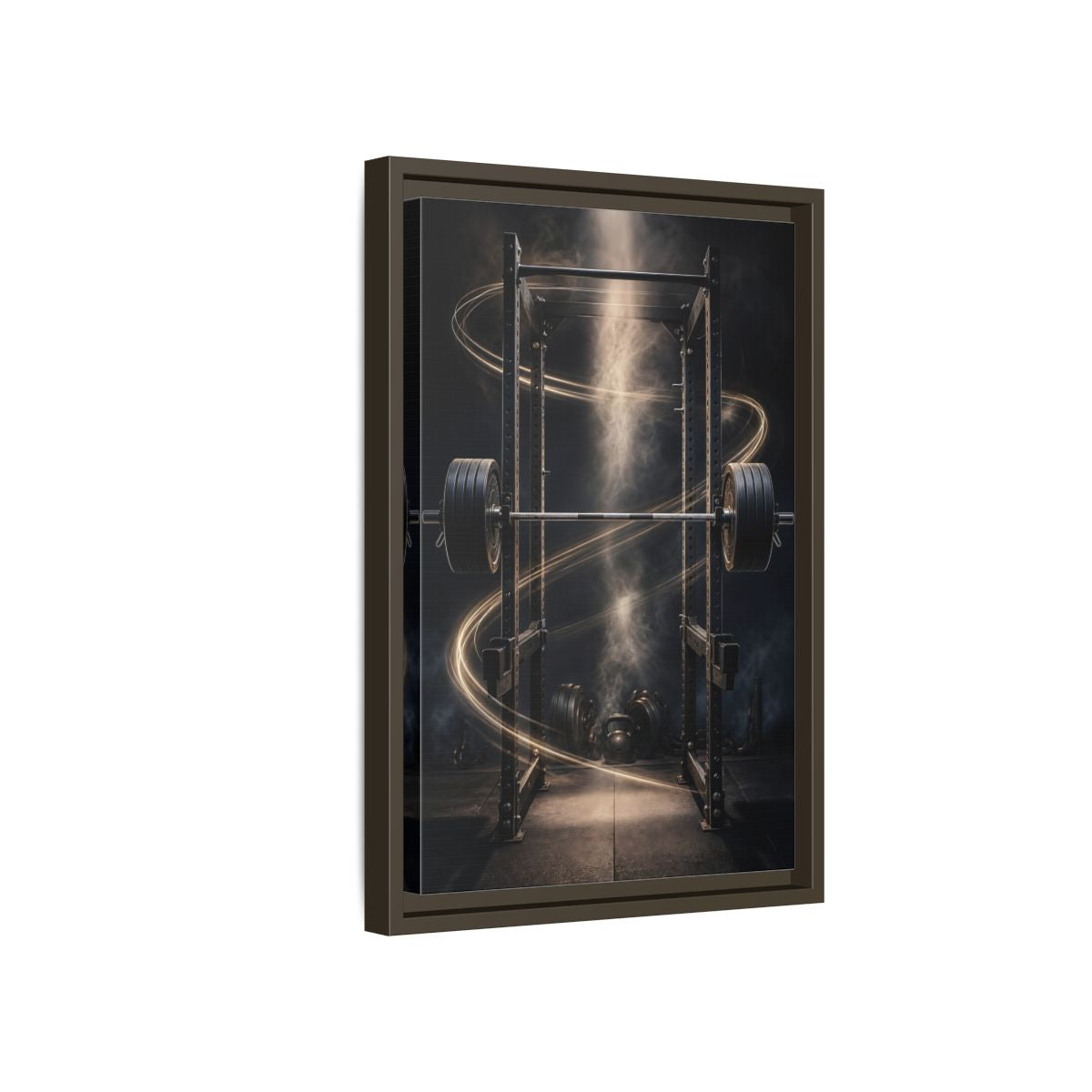 Side Mockup 5. Power Rack Momentum shown as framed canvas print