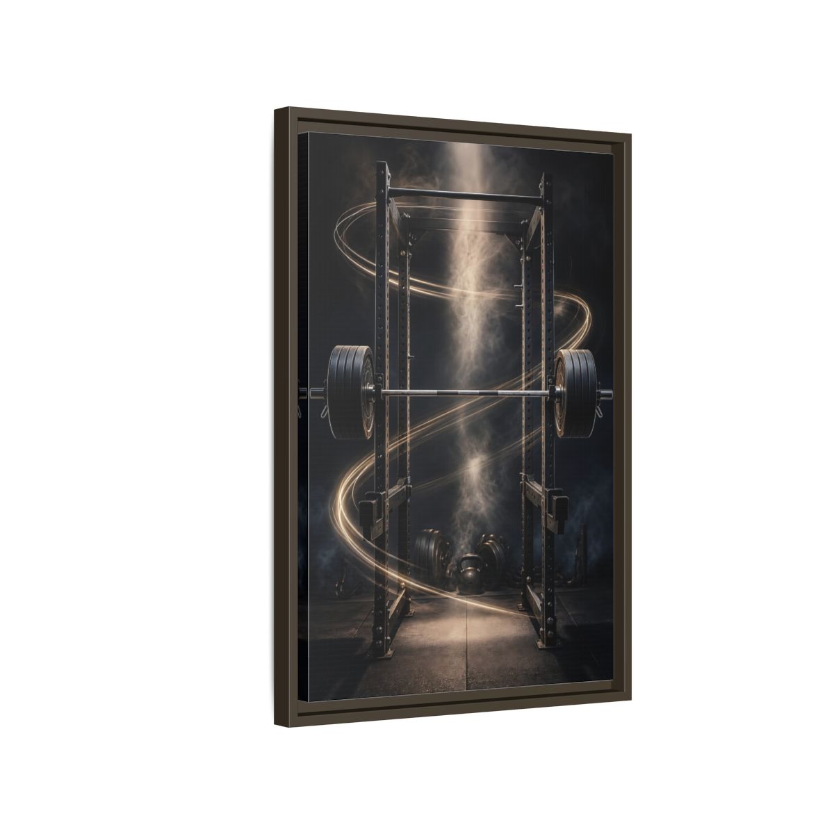 Side Mockup 2. Power Rack Momentum shown as framed canvas print