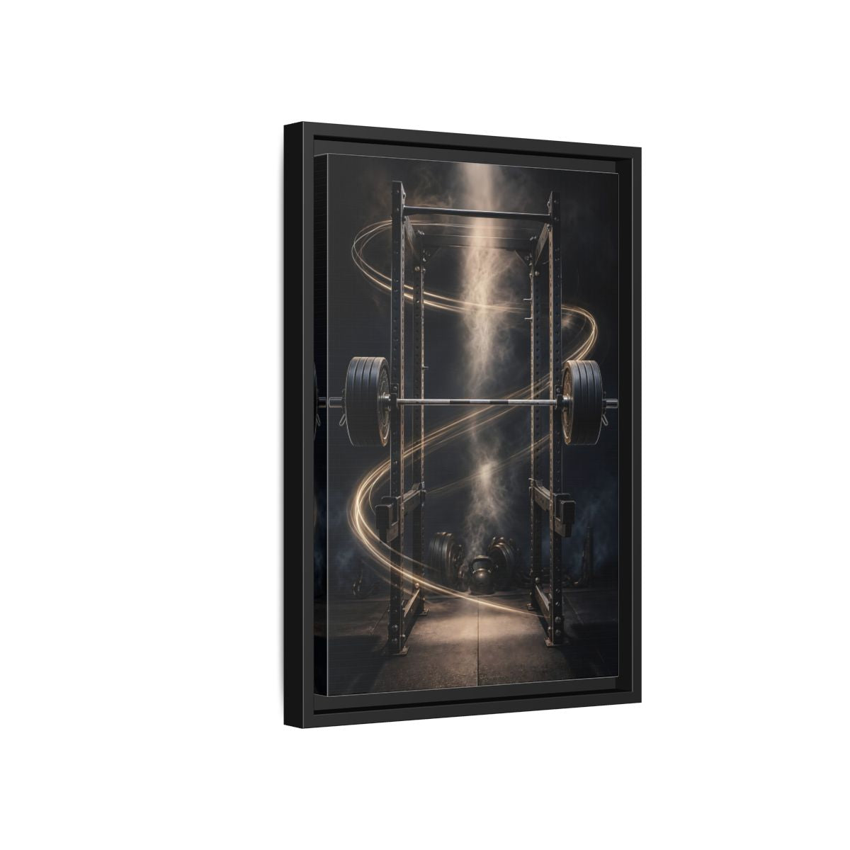 Side Mockup 6. Power Rack Momentum shown as framed canvas print
