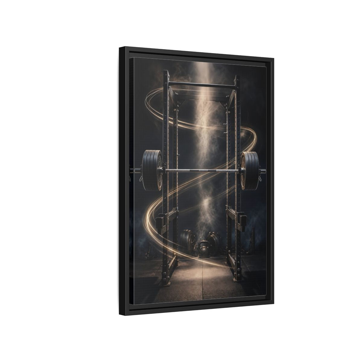 Side Mockup 3. Power Rack Momentum shown as framed canvas print