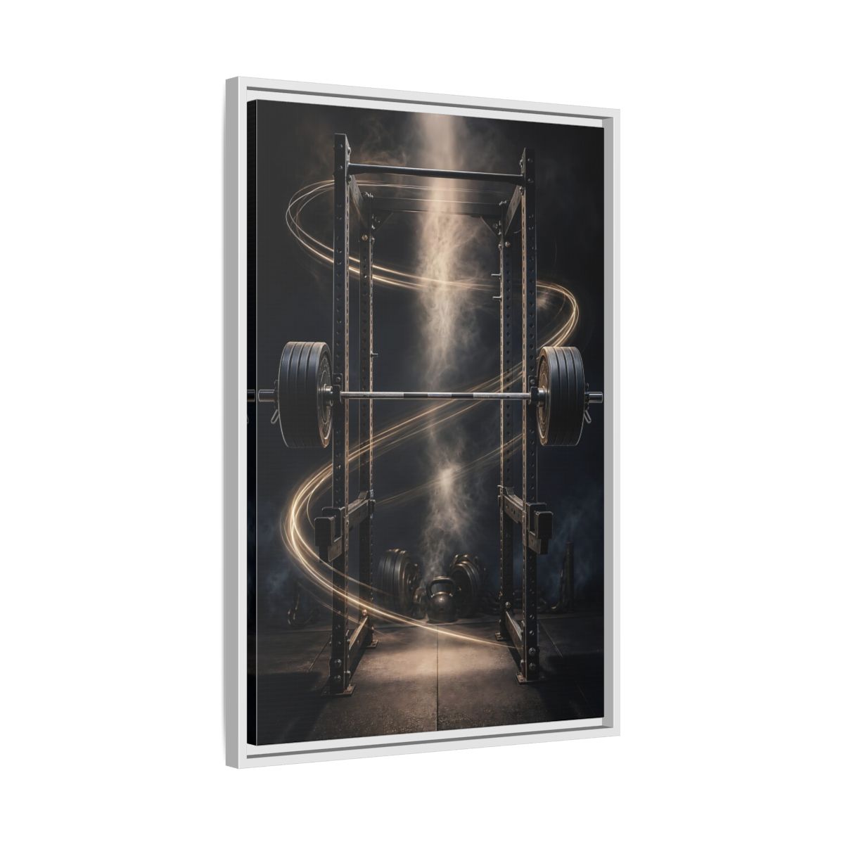 Side Mockup 10. Power Rack Momentum shown as framed canvas print