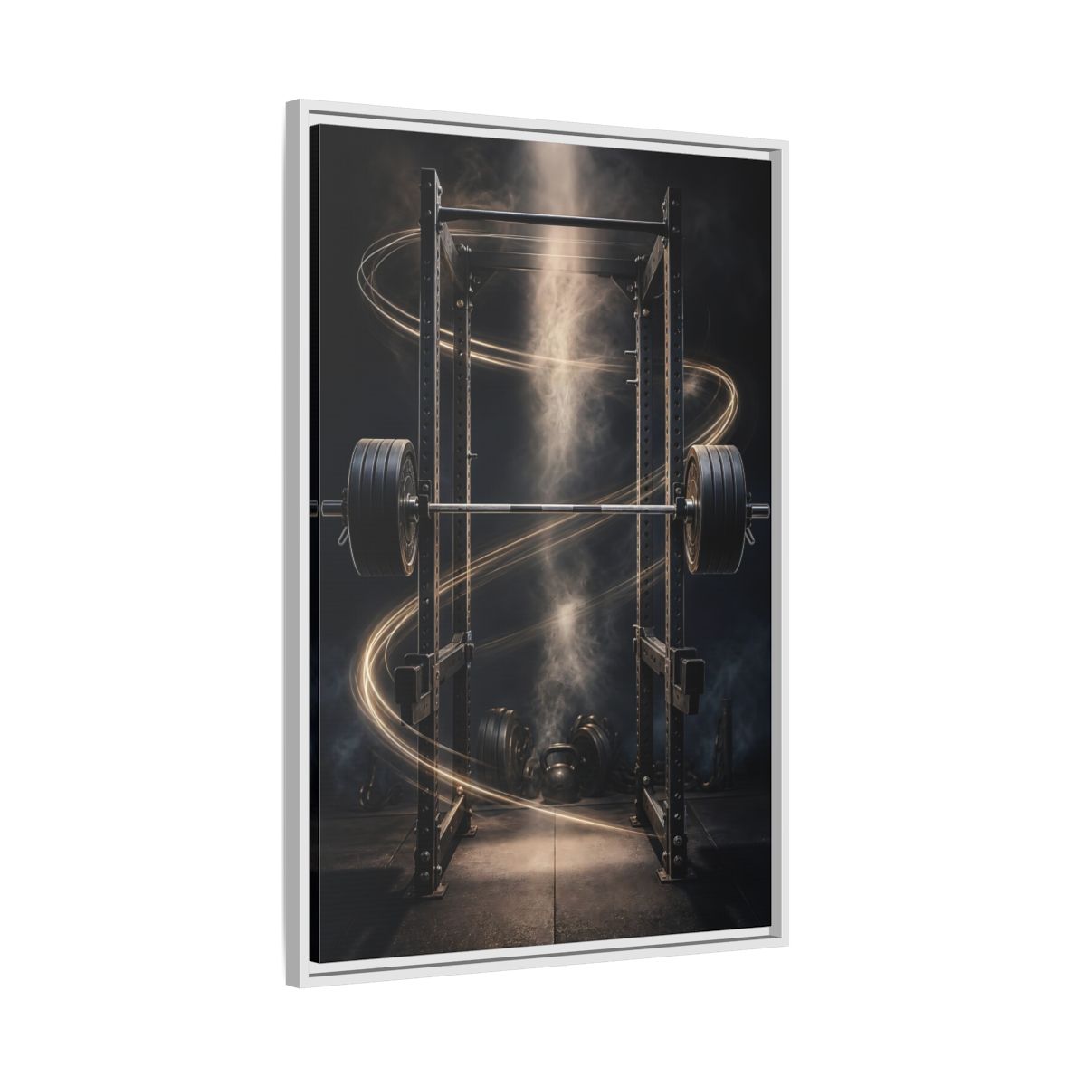 Side Mockup 9. Power Rack Momentum shown as framed canvas print