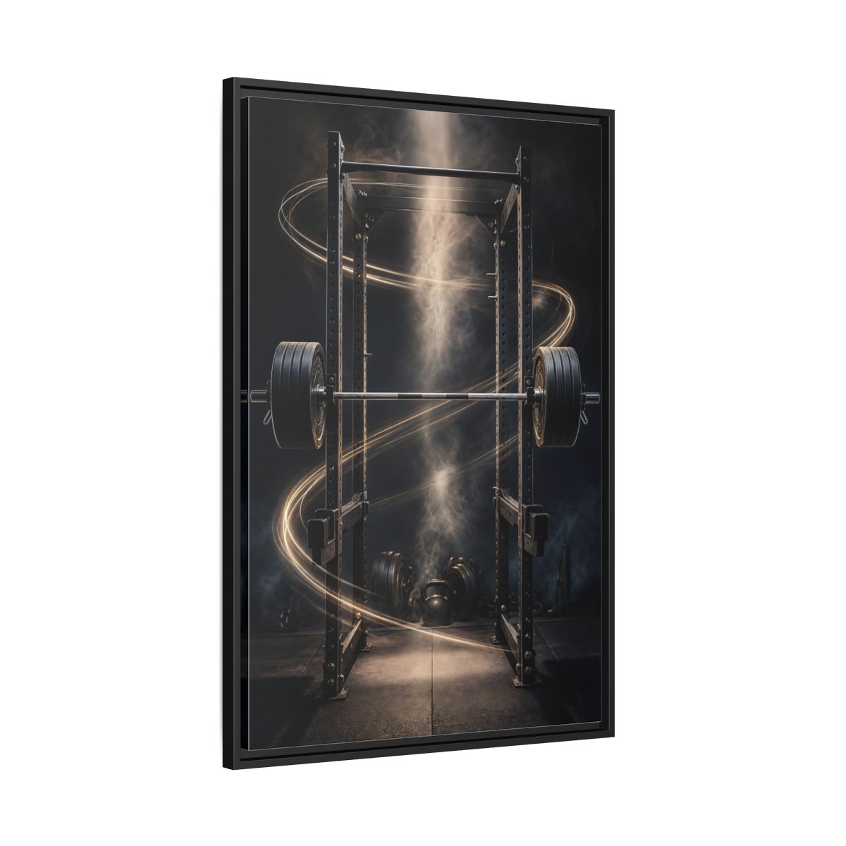Side Mockup 13. Power Rack Momentum shown as framed canvas print