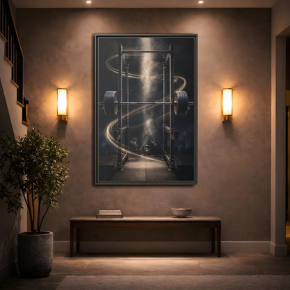 Mockup 2. Power Rack Momentum shown as framed canvas print