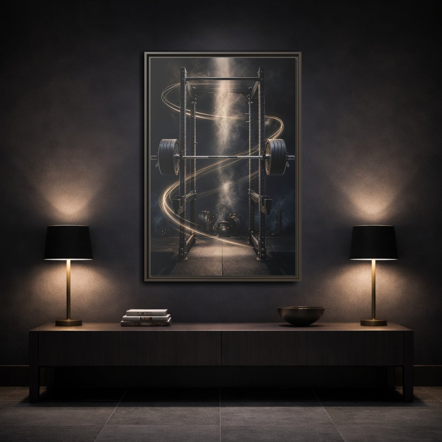Mockup 3. Power Rack Momentum shown as framed canvas print