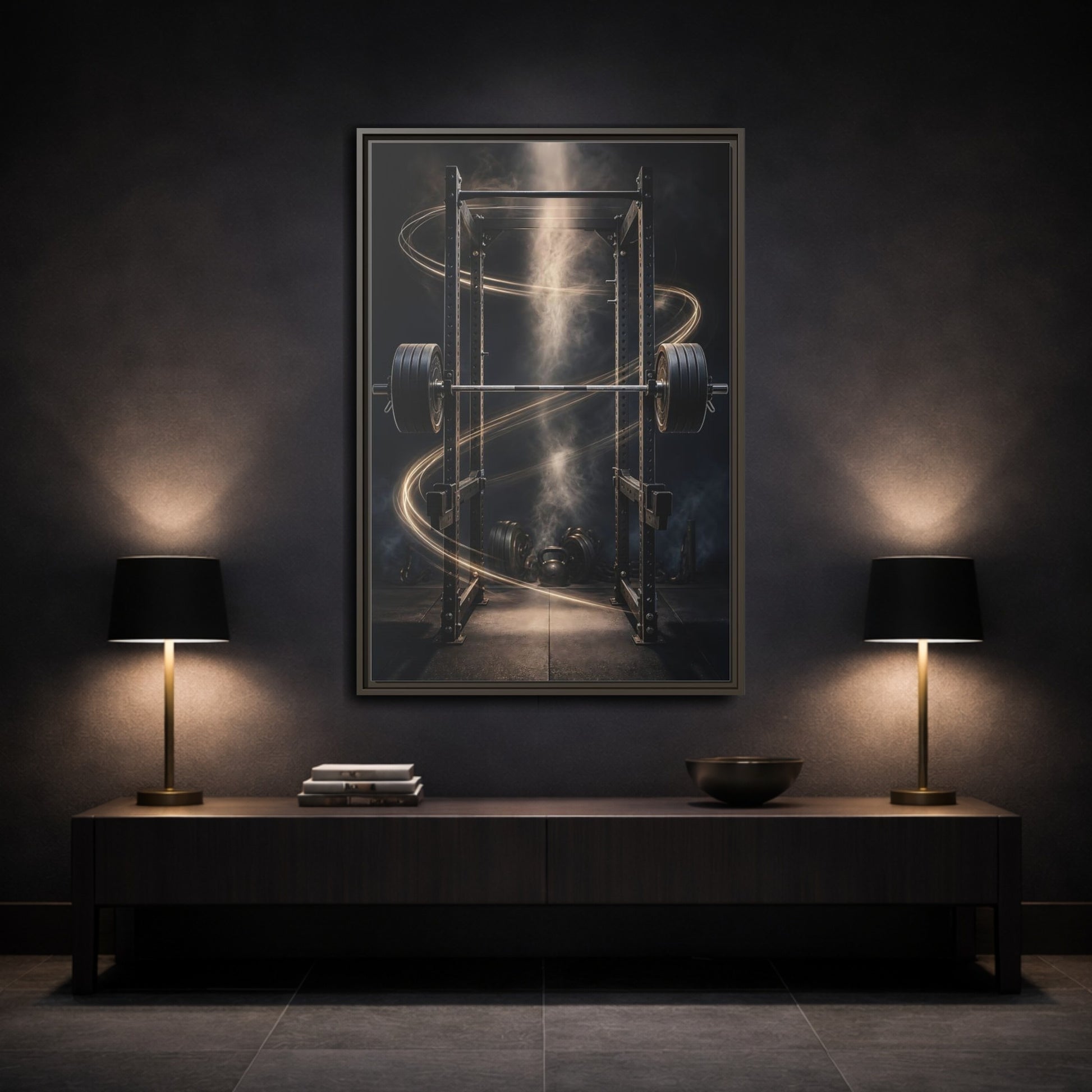 Mockup 3. Power Rack Momentum shown as framed canvas print