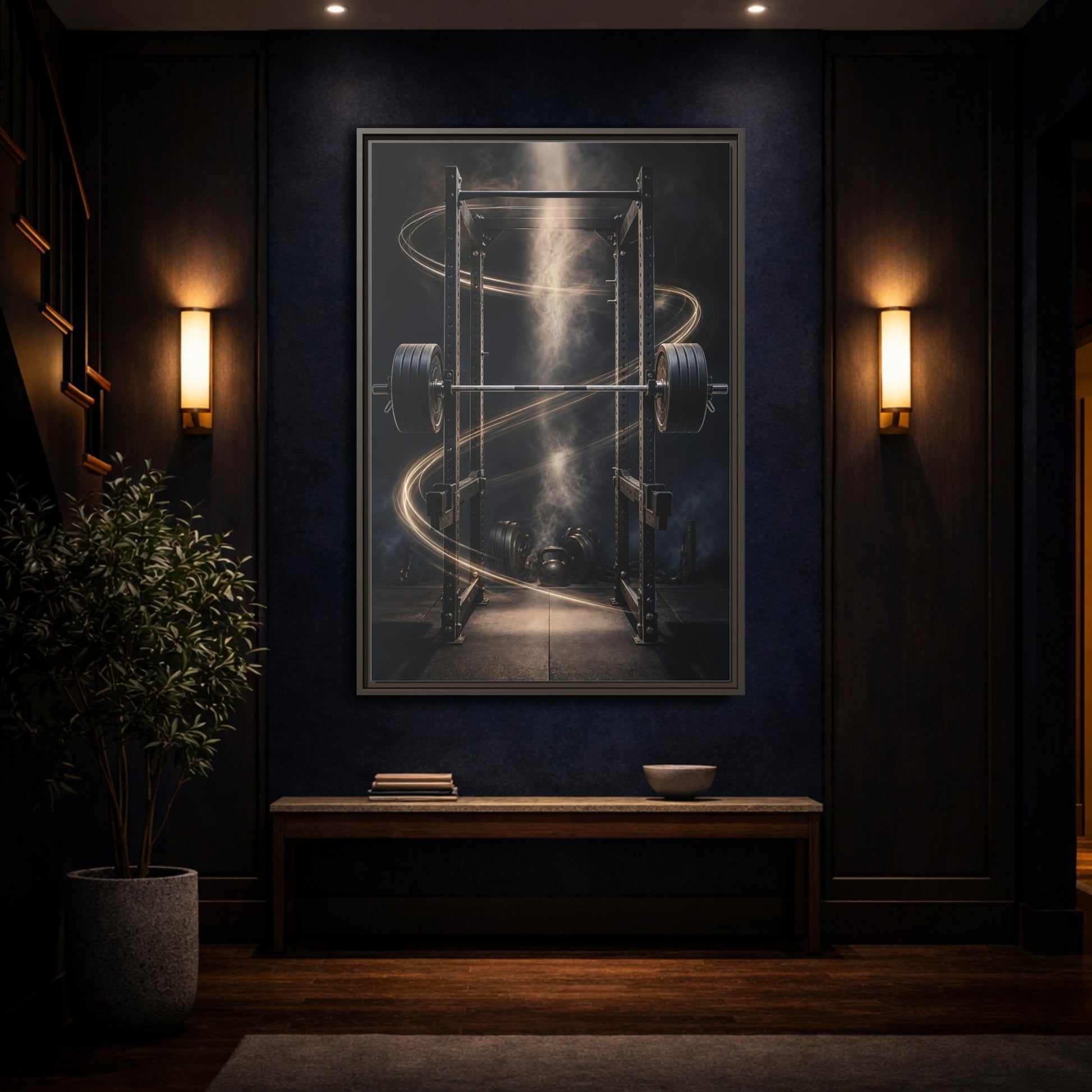 Mockup 4. Power Rack Momentum shown as framed canvas print