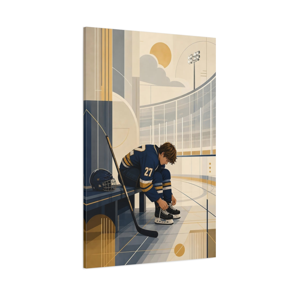 Side Mockup 1. Pre-Game Focus shown as canvas print