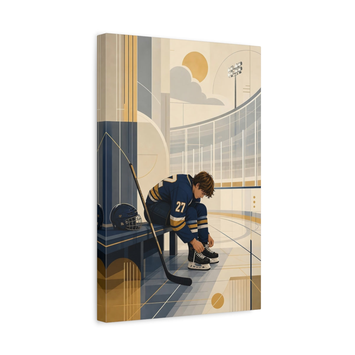 Side Mockup 4. Pre-Game Focus shown as canvas print
