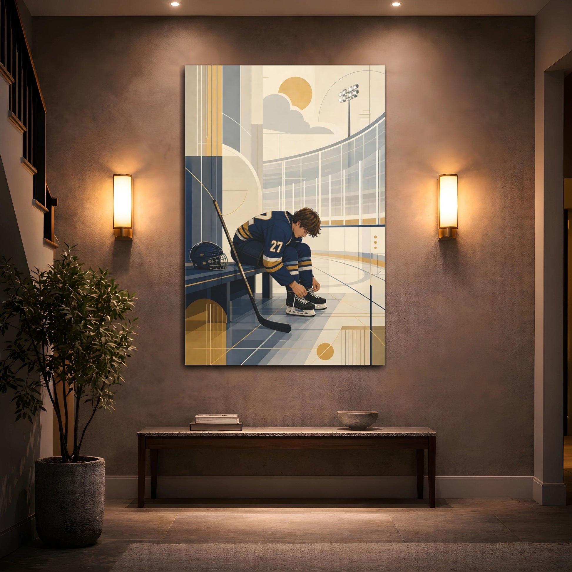 Mockup 2. Pre-Game Focus shown as canvas print