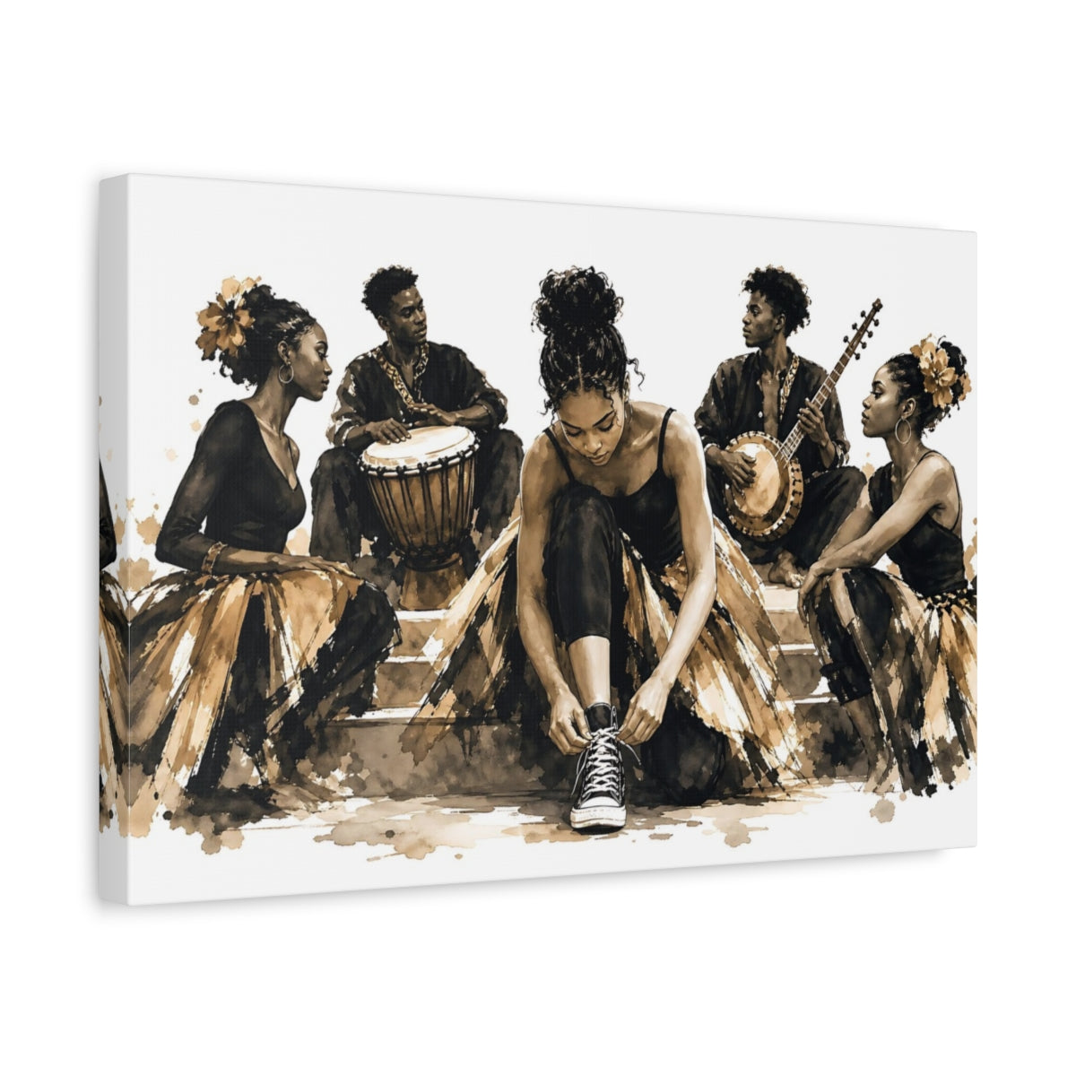 Side Mockup 4. Pre-Show Warmup shown as canvas print