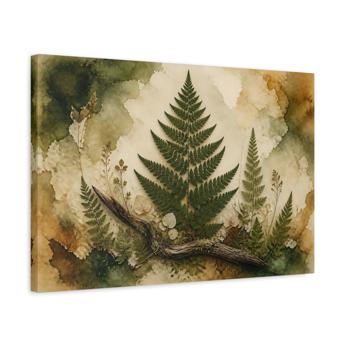 Side Mockup 3. Pressed Fern Study shown as canvas print
