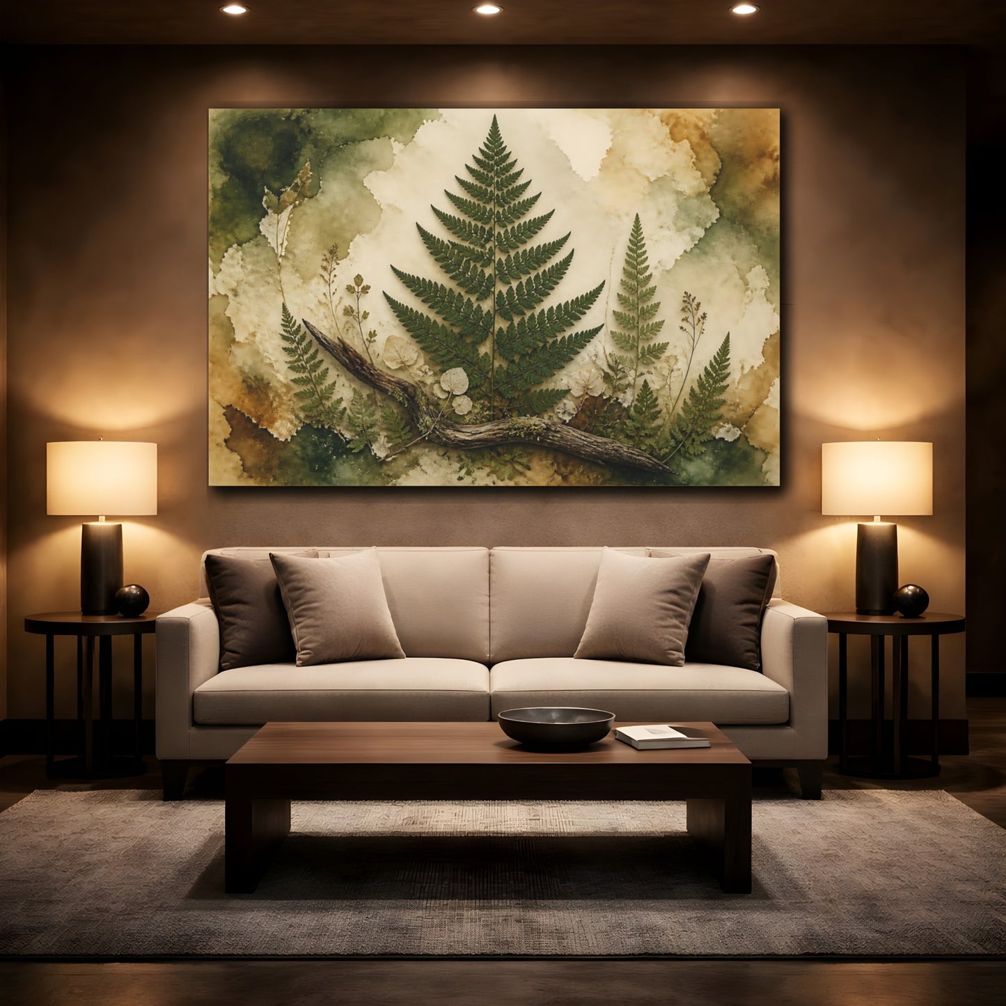 Mockup 2. Pressed Fern Study shown as canvas print