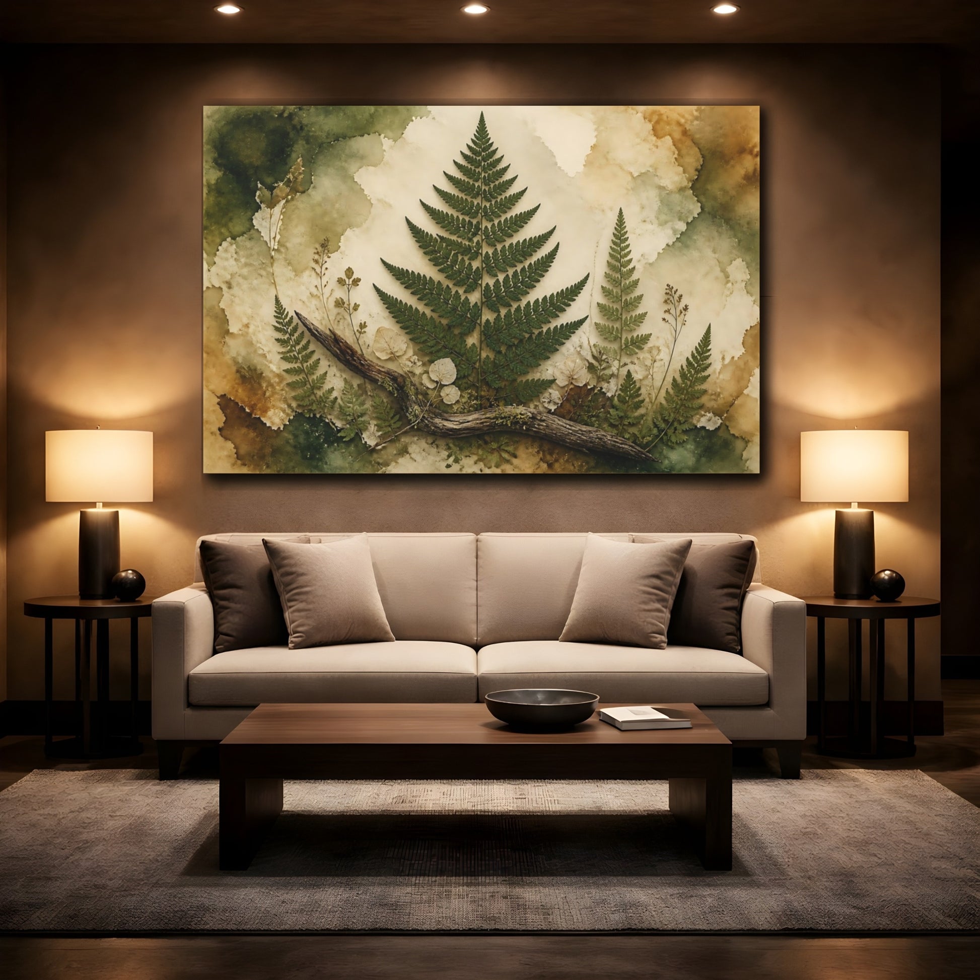 Mockup 2. Pressed Fern Study shown as canvas print