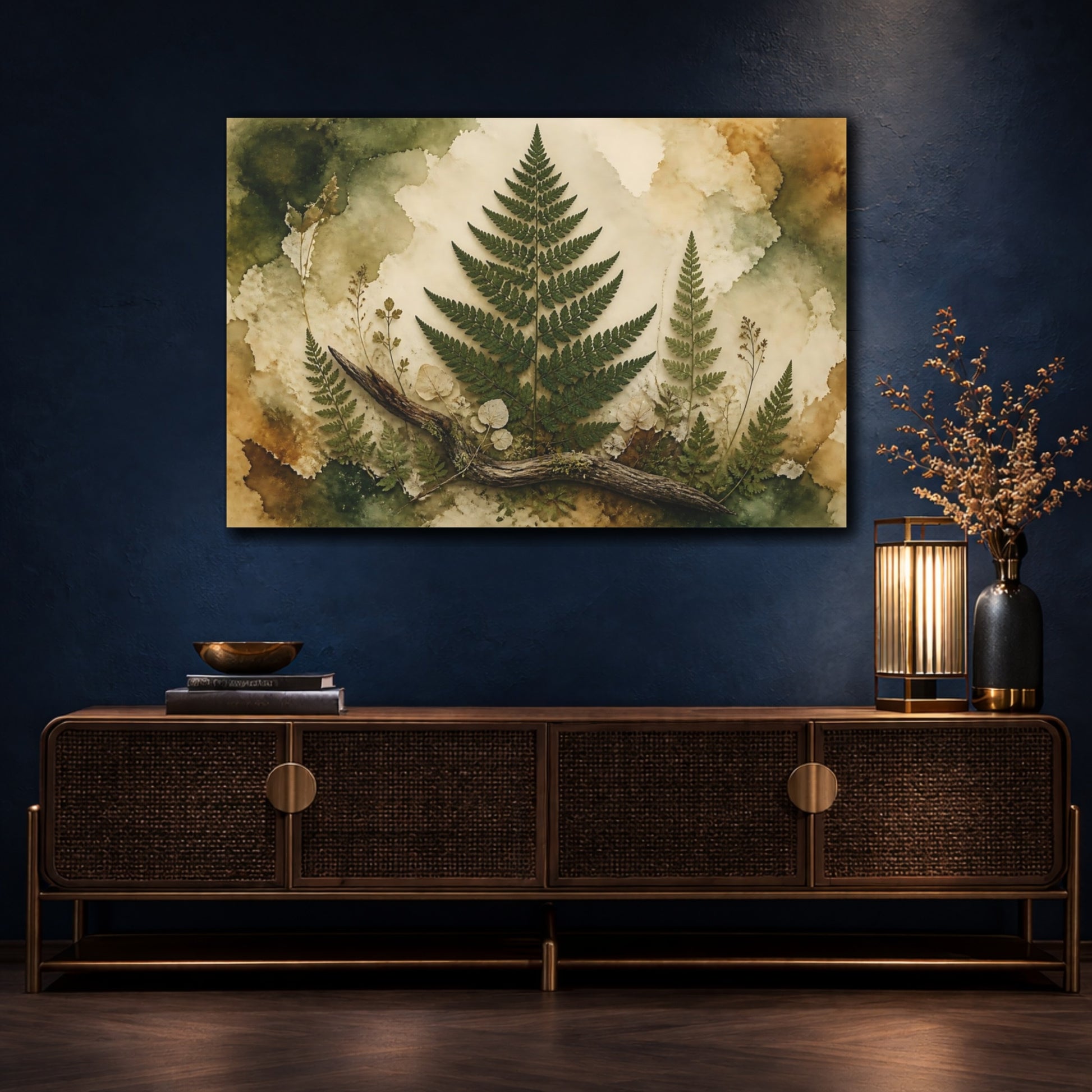 Mockup 4. Pressed Fern Study shown as canvas print