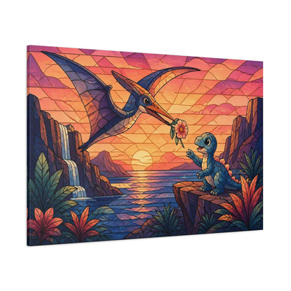 Side Mockup 1. Pterosaur Kids Room shown as canvas print