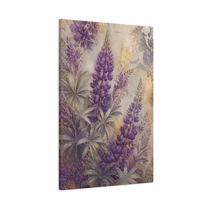 Main Mockup. Purple Lupine Floral shown as canvas print