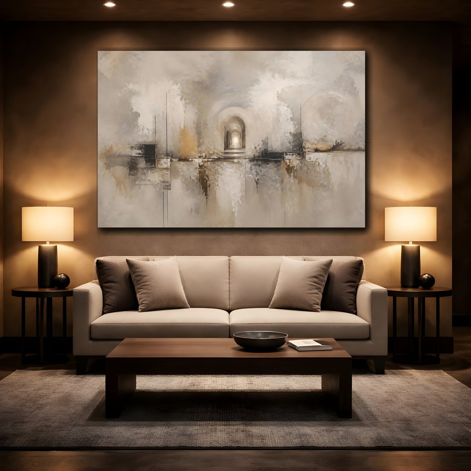 Mockup 2. Quiet Archway Passage shown as canvas print