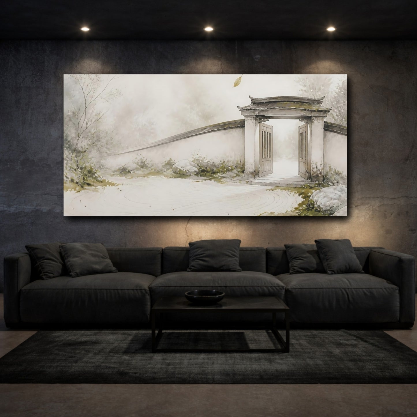 Mockup 3. Quiet Garden Gate shown as canvas print