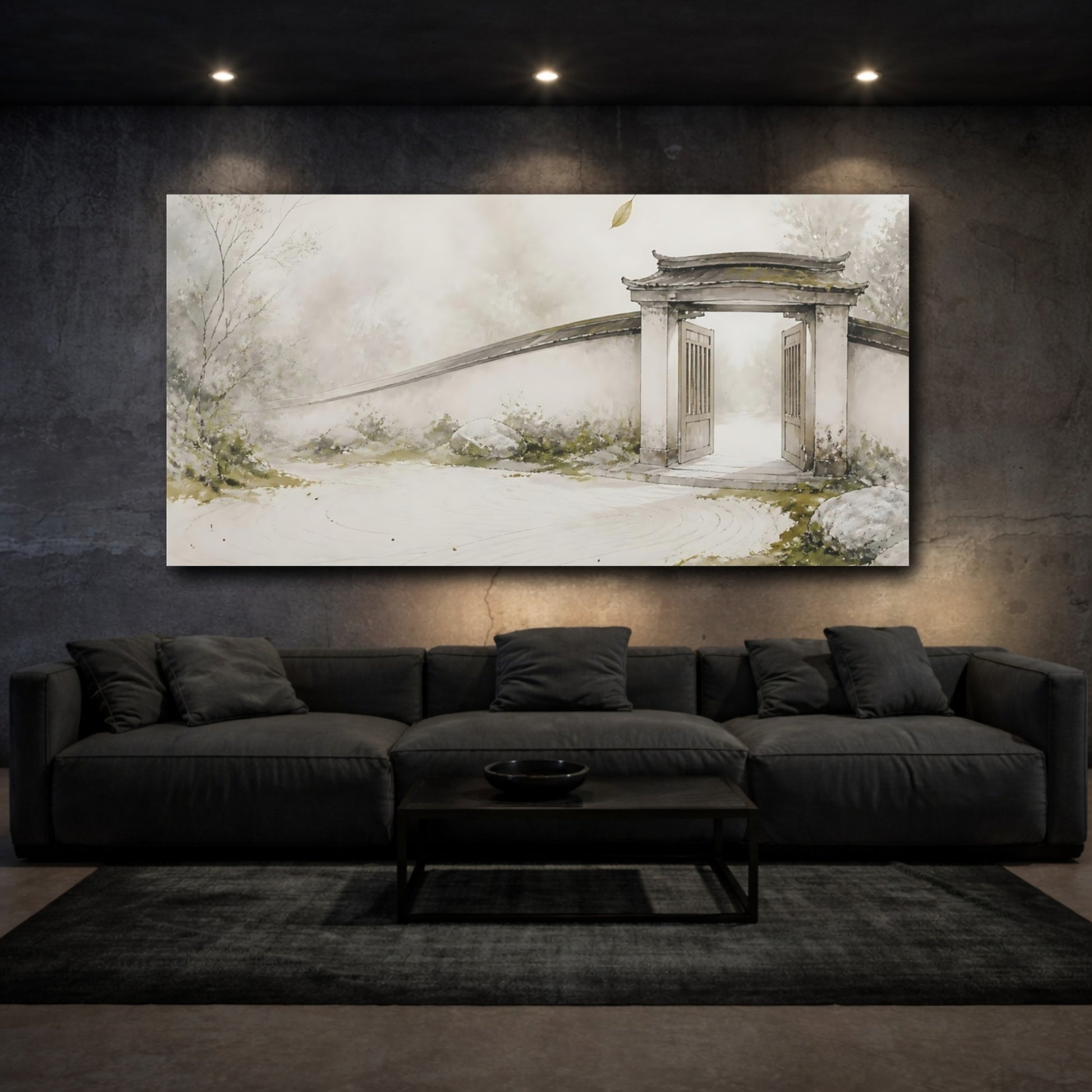 Mockup 3. Quiet Garden Gate shown as canvas print
