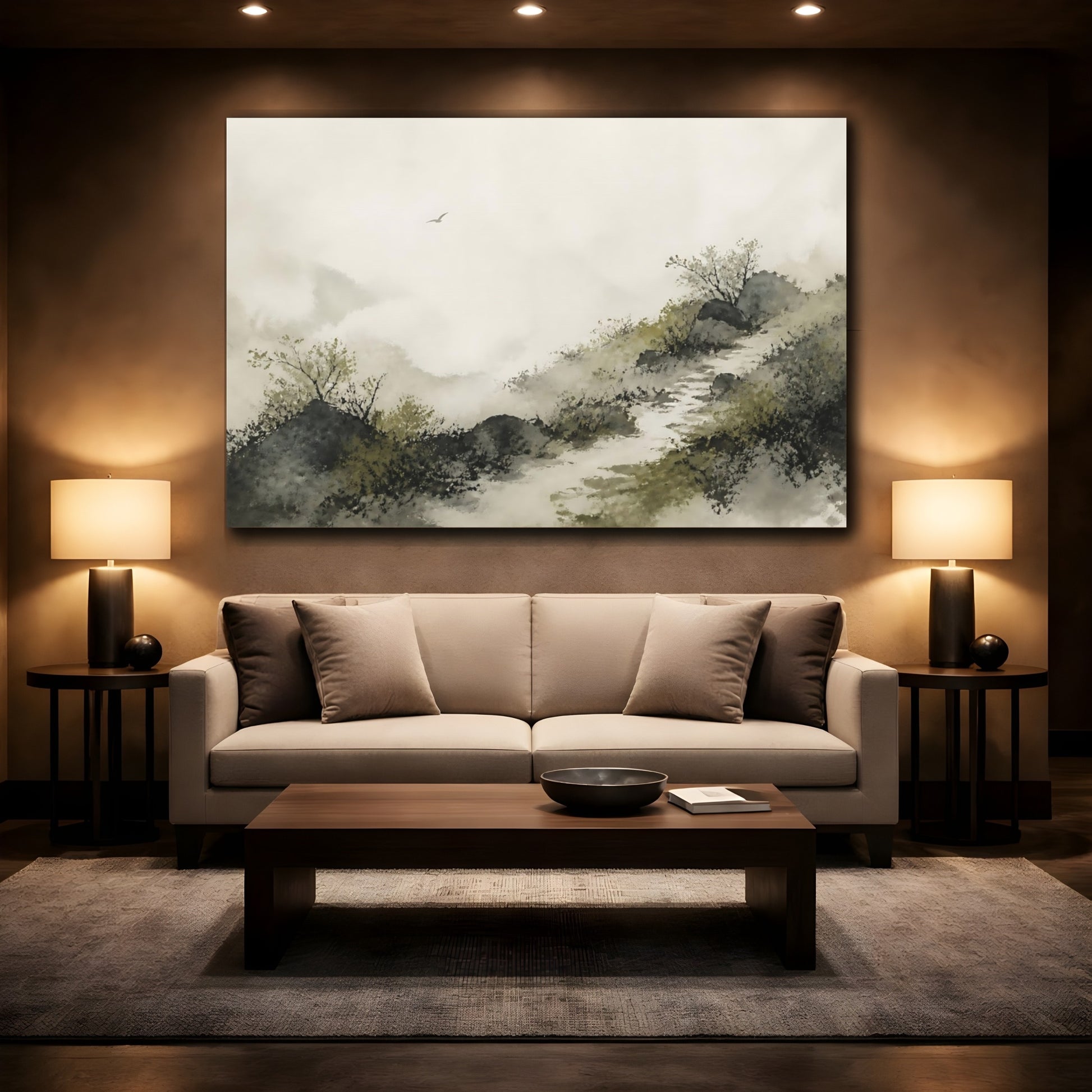 Mockup 2. Quiet Hillside Path shown as canvas print