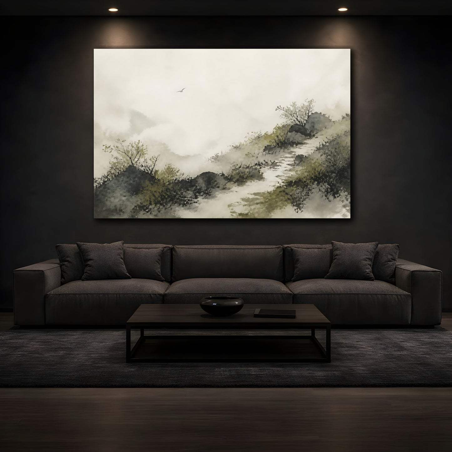 Mockup 3. Quiet Hillside Path shown as canvas print