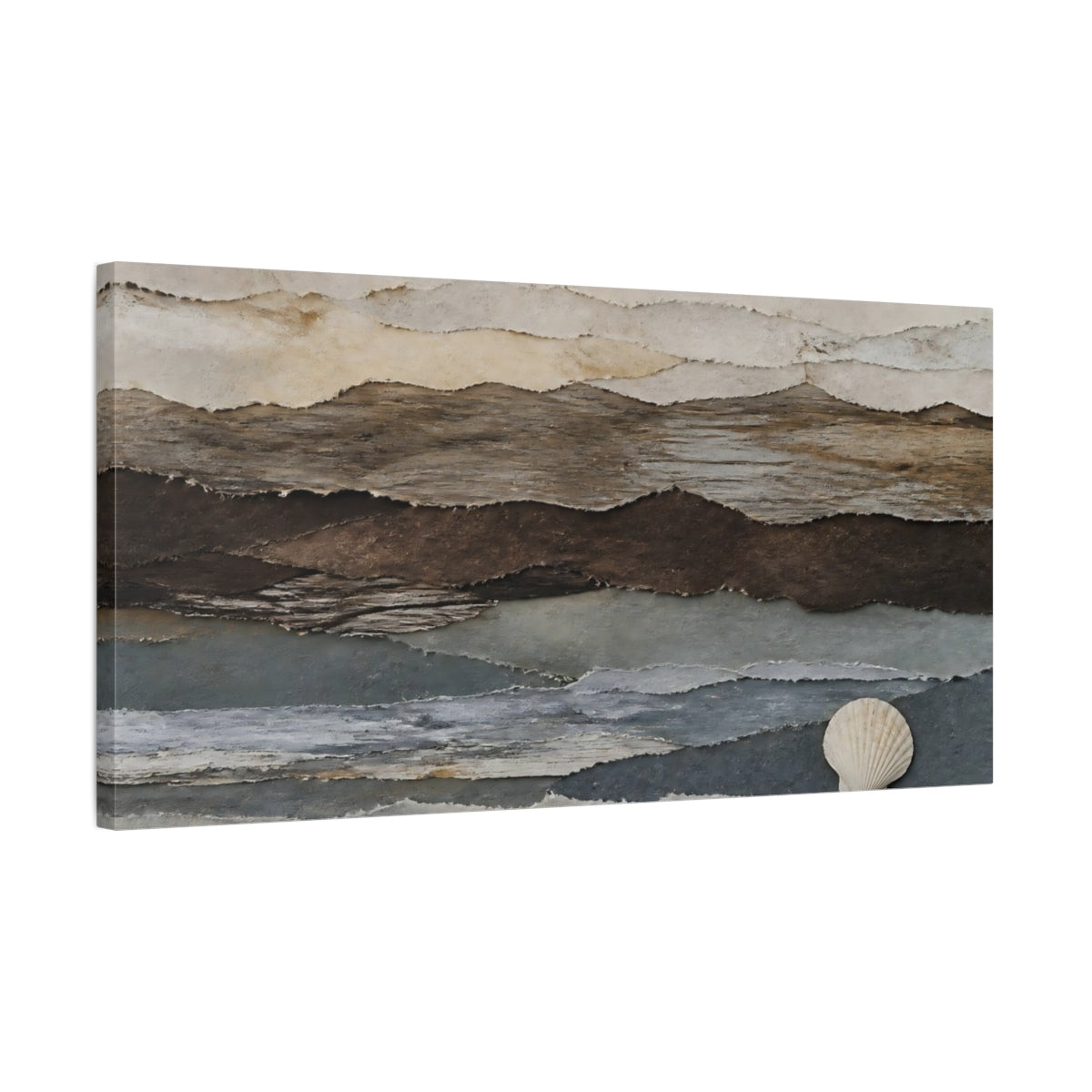 Side Mockup 1. Quiet Tide Paper Layers shown as canvas print