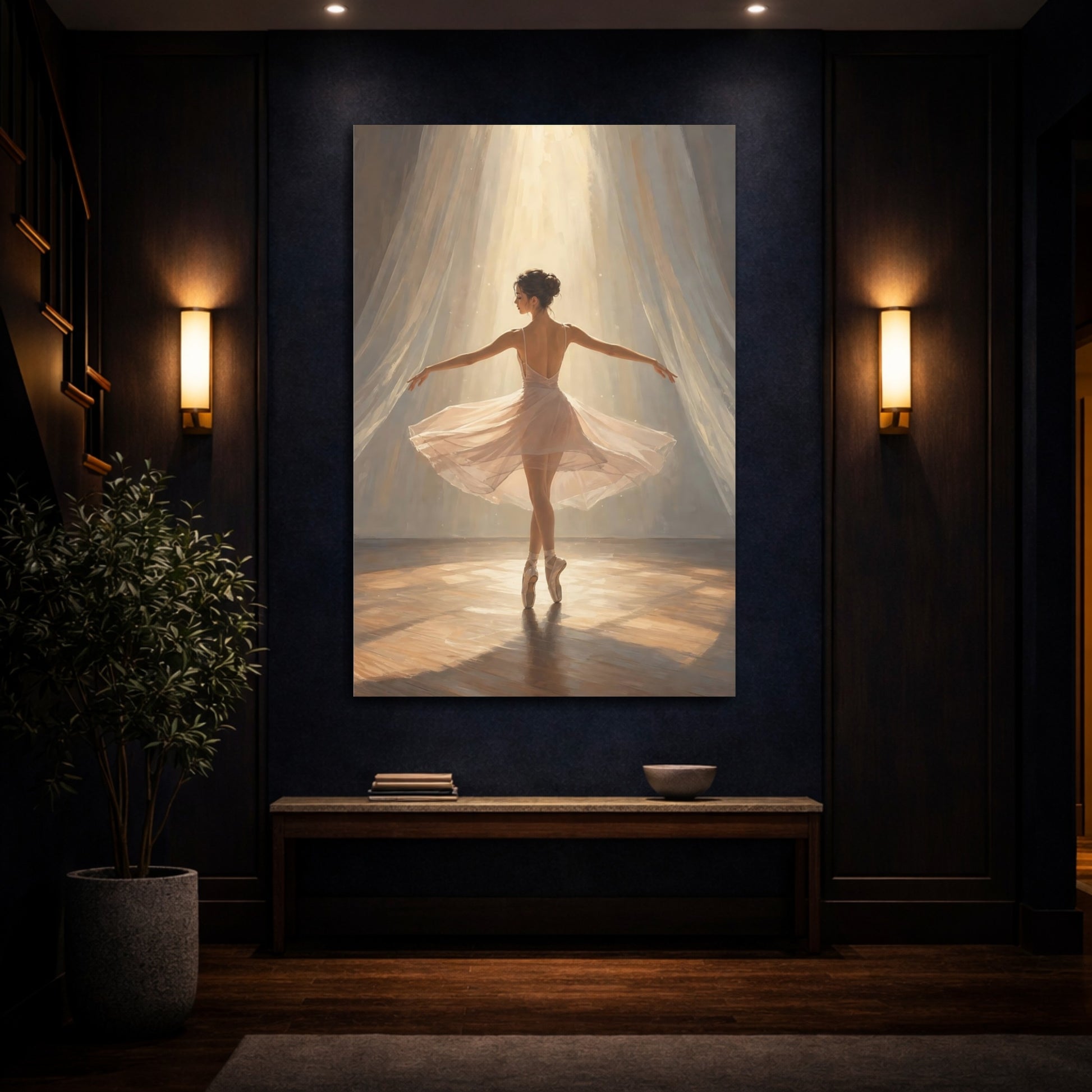 Mockup 4. Radiant Ballerina In Light shown as canvas print