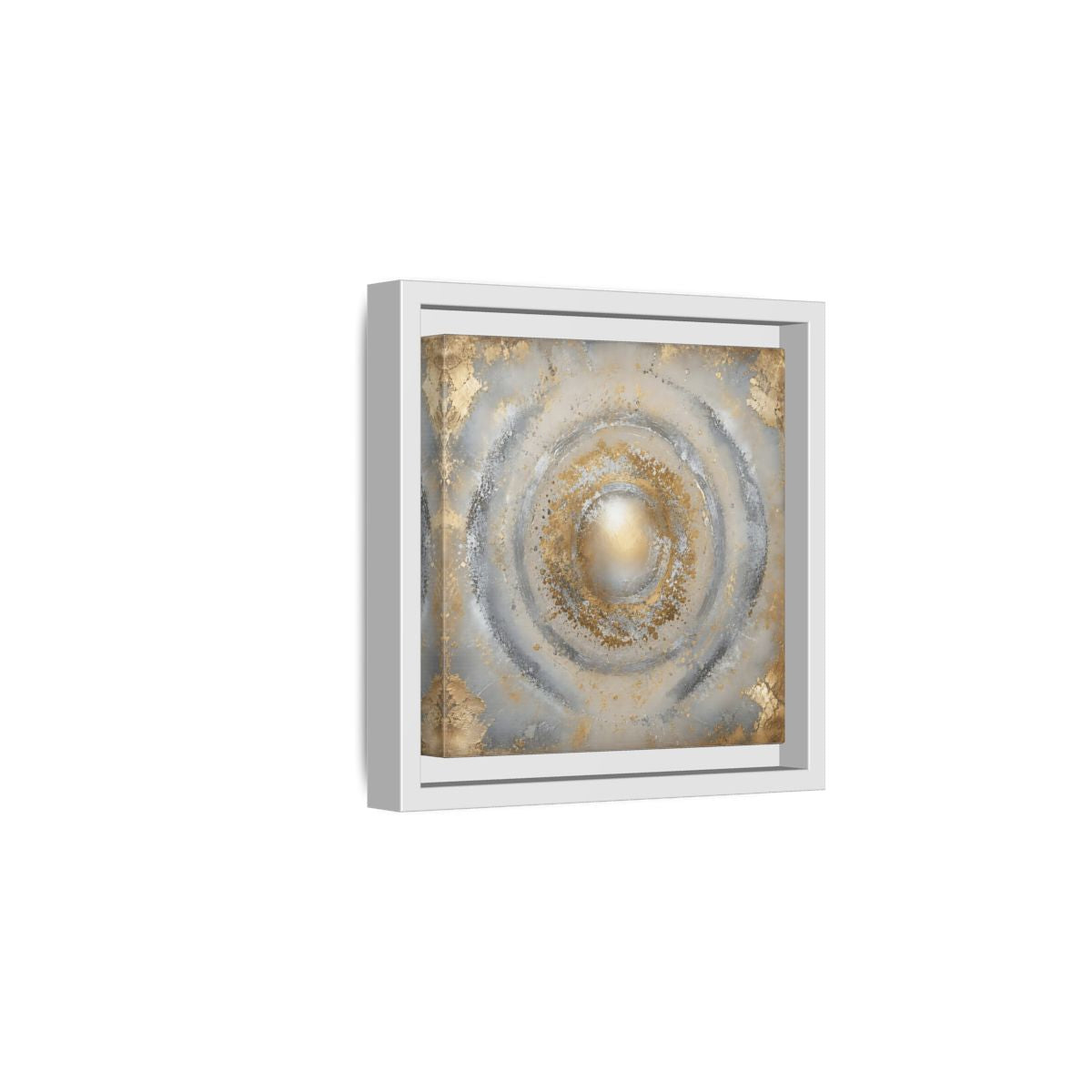Side Mockup 1. Radiant Gold Orb shown as framed canvas print