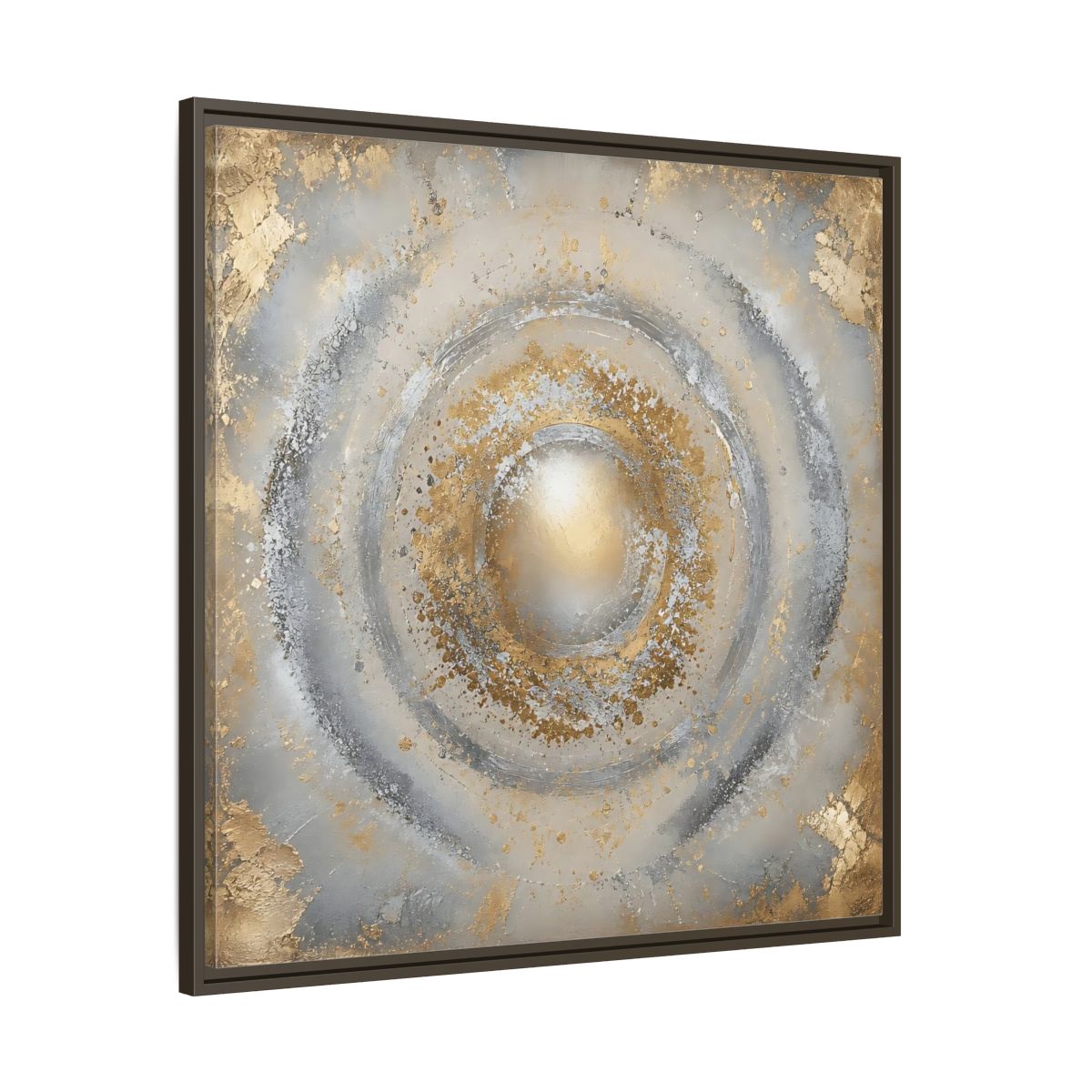 Main Mockup. Radiant Gold Orb shown as framed canvas print