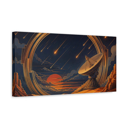 Side Mockup 3. Radio Dish Under Meteor Shower shown as canvas print