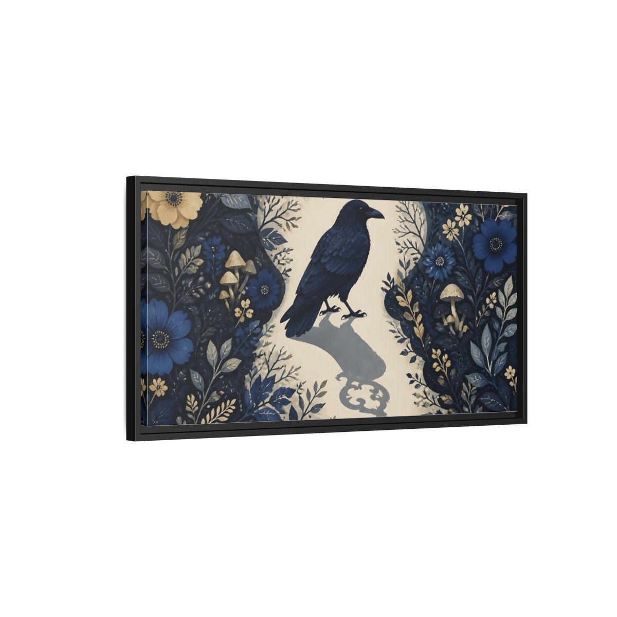Side Mockup 2. Raven Key Shadow shown as framed canvas print