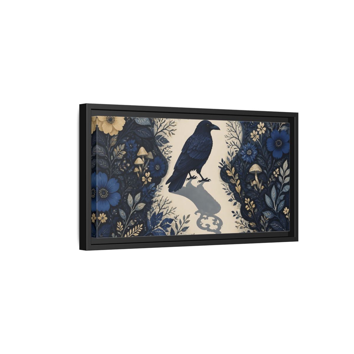 Side Mockup 8. Raven Key Shadow shown as framed canvas print