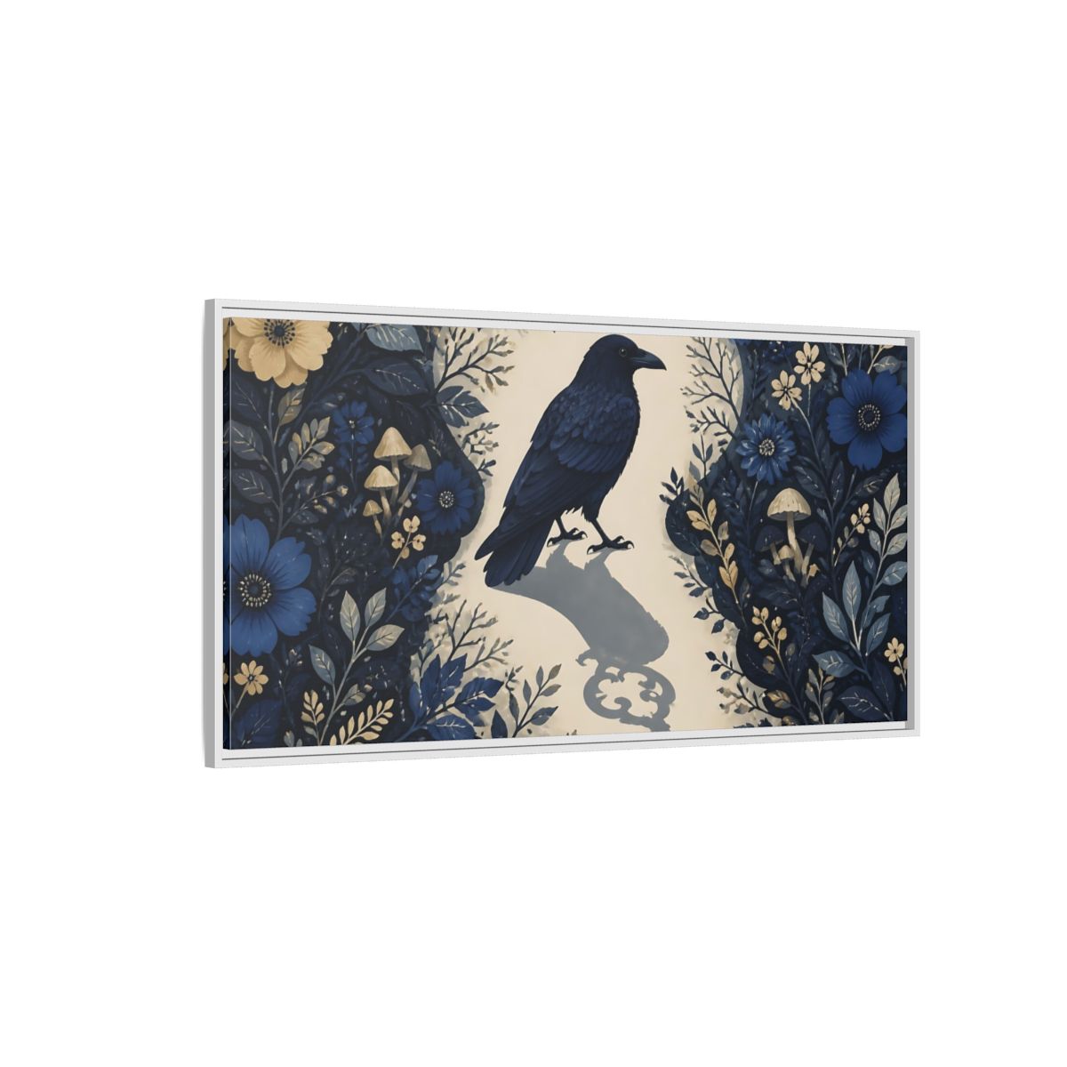 Side Mockup 3. Raven Key Shadow shown as framed canvas print