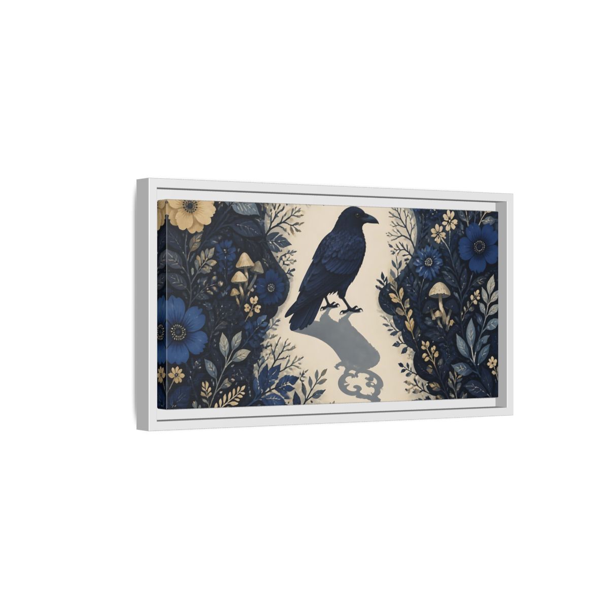 Side Mockup 6. Raven Key Shadow shown as framed canvas print