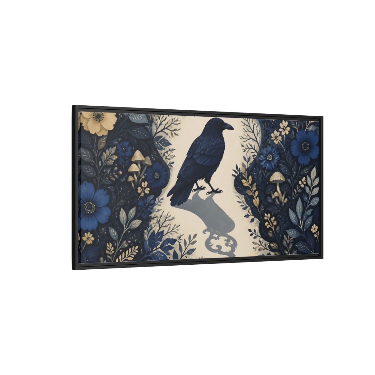 Side Mockup 5. Raven Key Shadow shown as framed canvas print